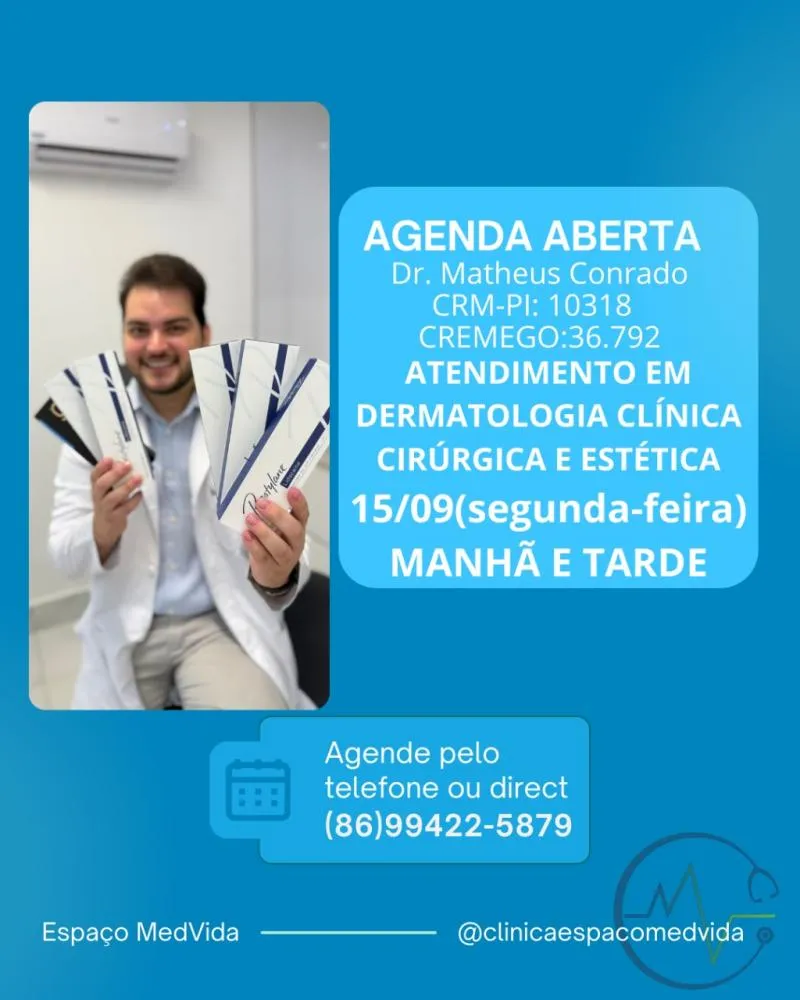 Agenda aberta: atendimento dermatológico completo nesta segunda-feira (15) no Espaço MedVida