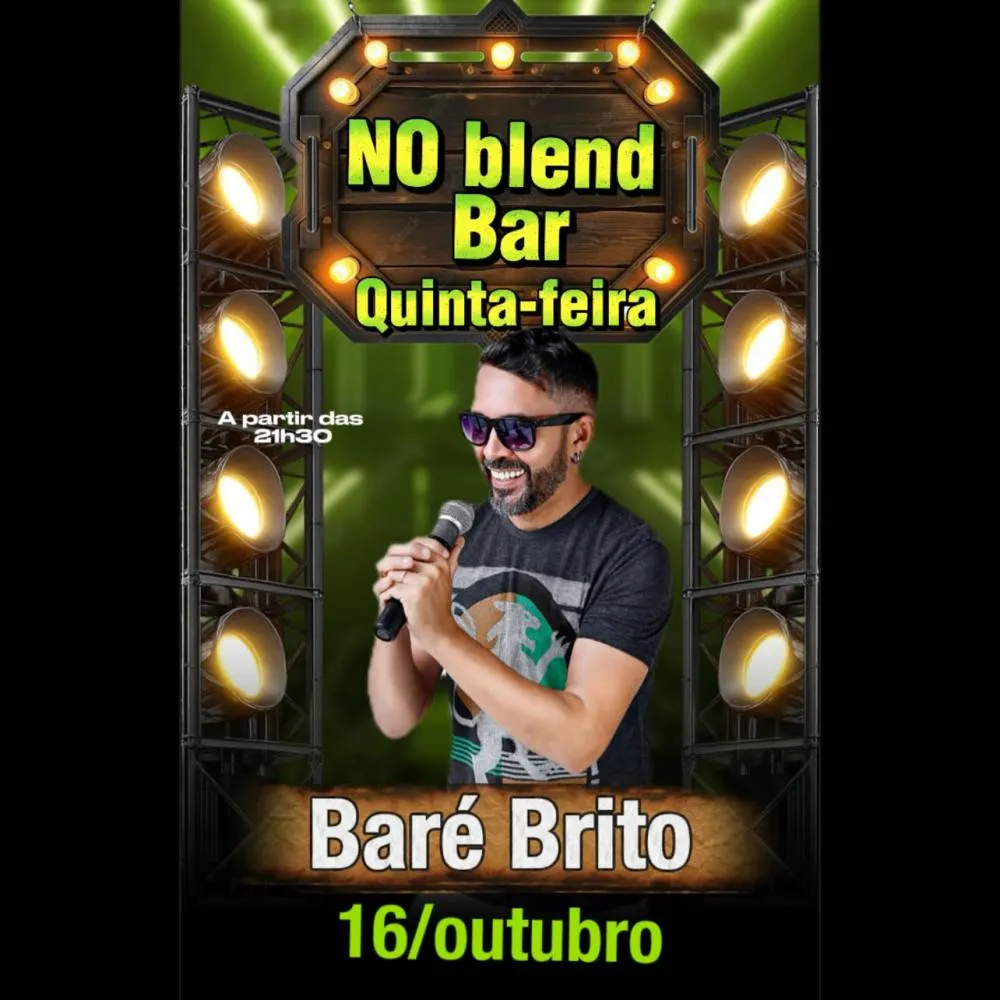 Venha curtir uma noite animada na Quinta do Blend Bar com show ao vivo de Baré Brito!
