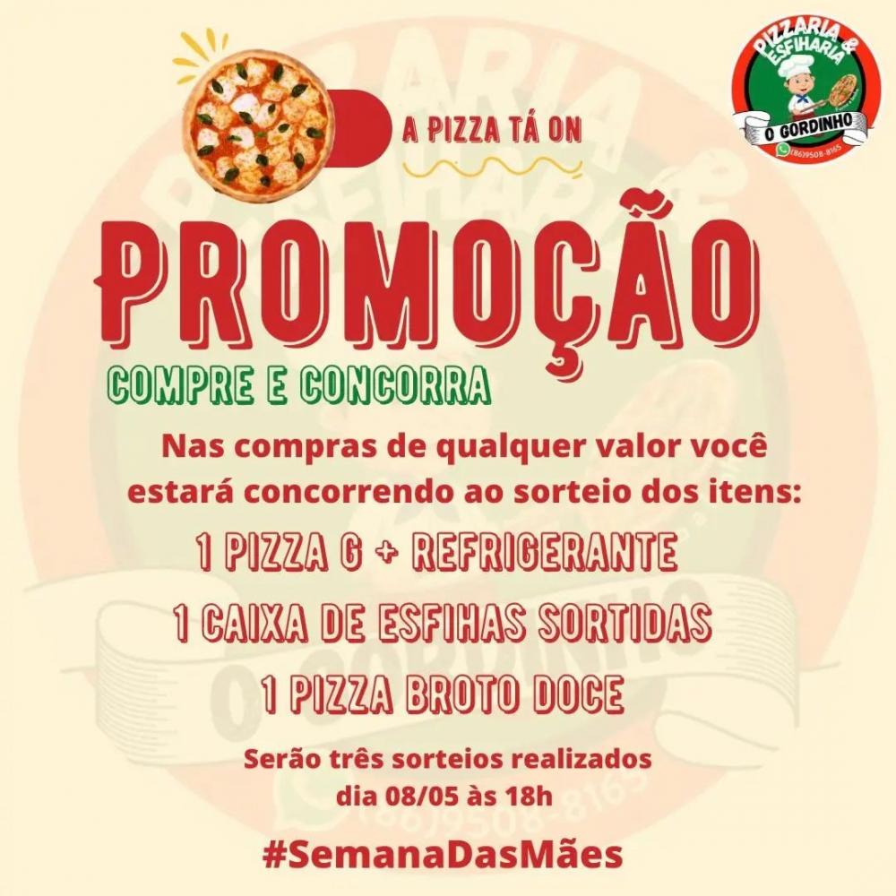 Pizzaria o Gordinho é a melhor e mais irresistível pizzaria de Pedro II; faça já o seu pedido!