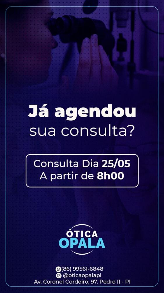 Agende já a sua consulta de vista na Ótica Opala de Pedro II; confira agenda de atendimento!