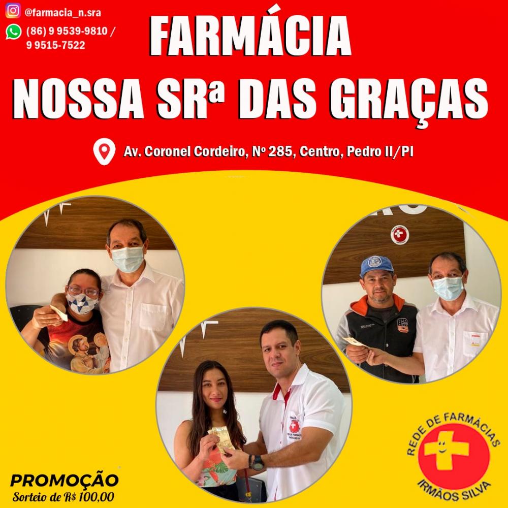 Faça suas compras de medicamentos na Farmácia Nossa Senhora das Graças e concorra a prêmios em dinheiro toda semana