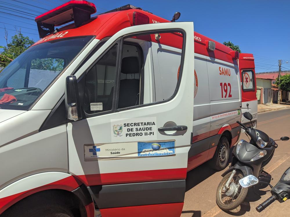 Colisão entre moto e bicicleta deixa criança ferida em Pedro II