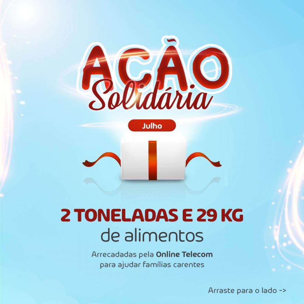 Ação solidária da Online Telecom arrecada mais de 2 toneladas de alimentos