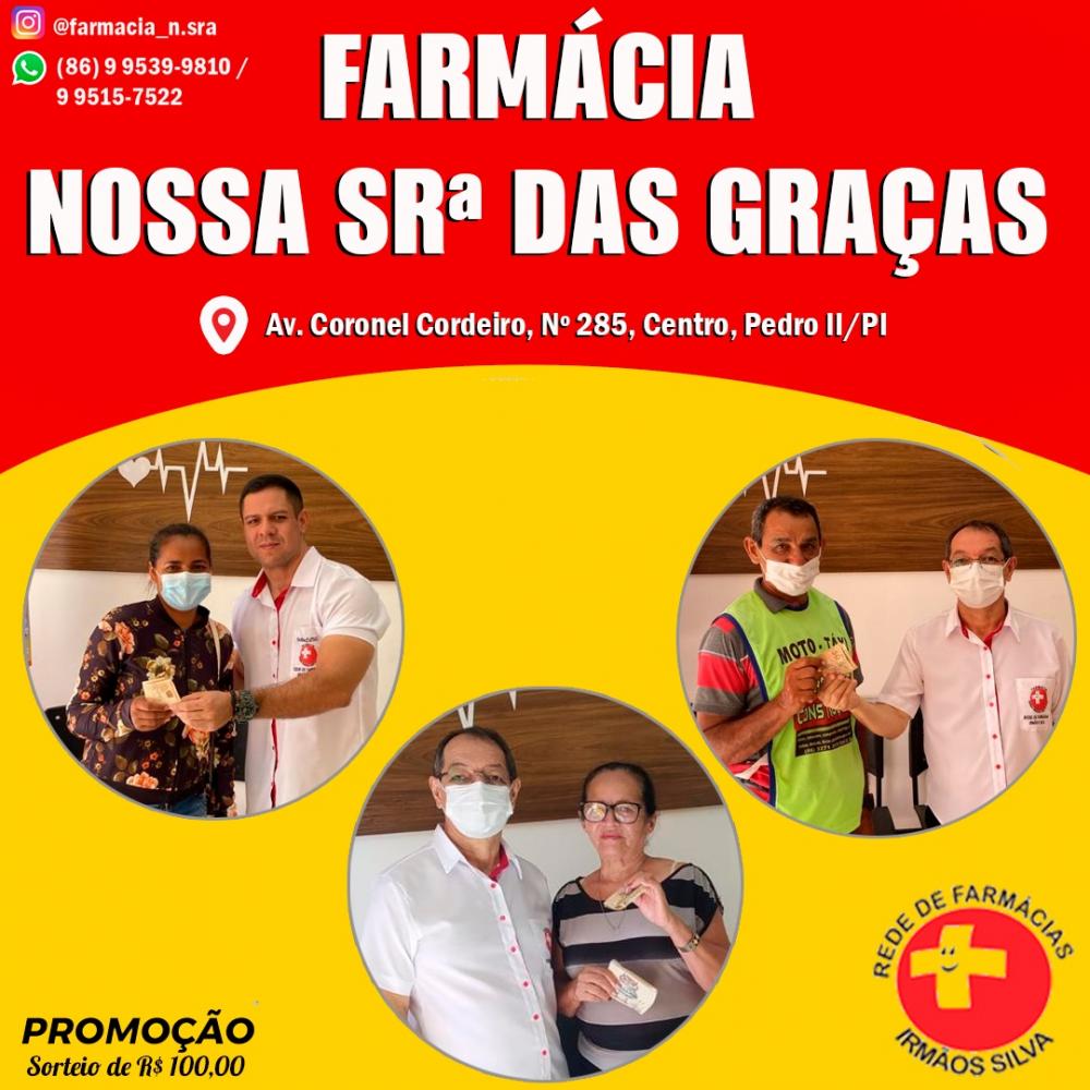 Faça suas compras de medicamentos na Farmácia Nossa Senhora das Graças e concorra a prêmios em dinheiro toda semana