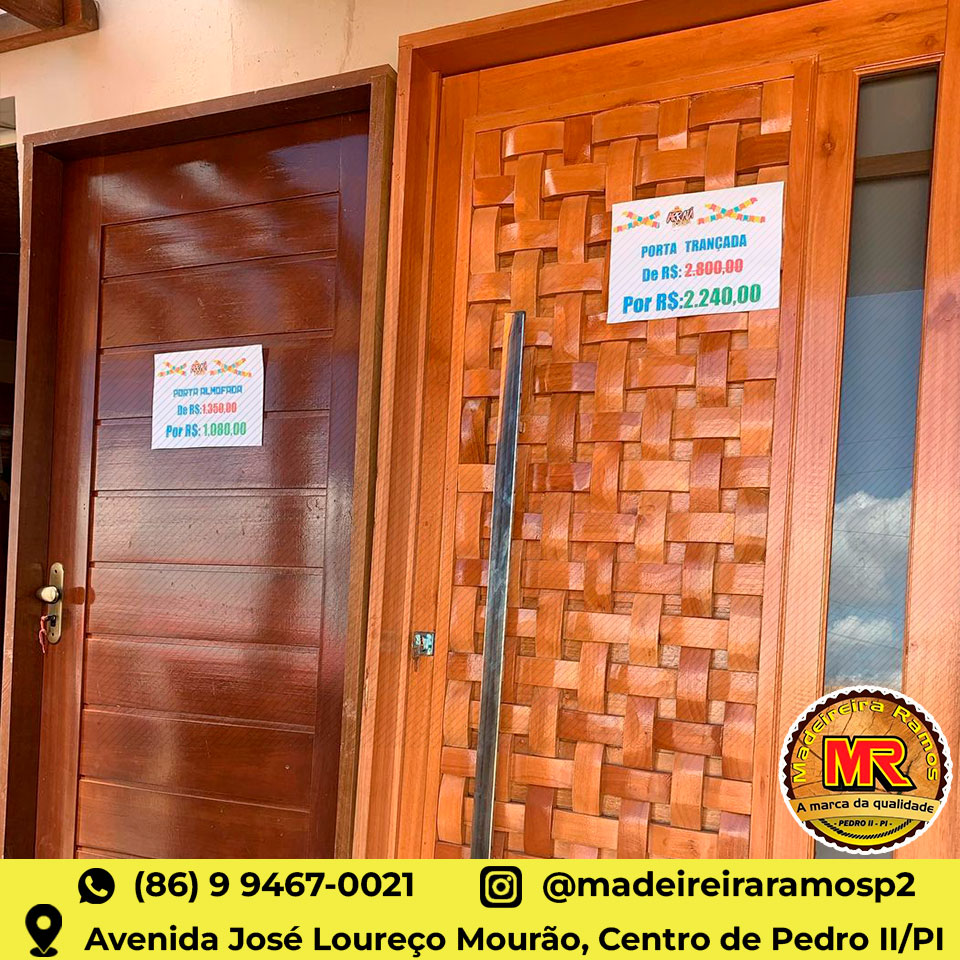 “Arraiá de Ofertas” na Madeireira Ramos: Toda seção de porta de madeira com 20% de desconto