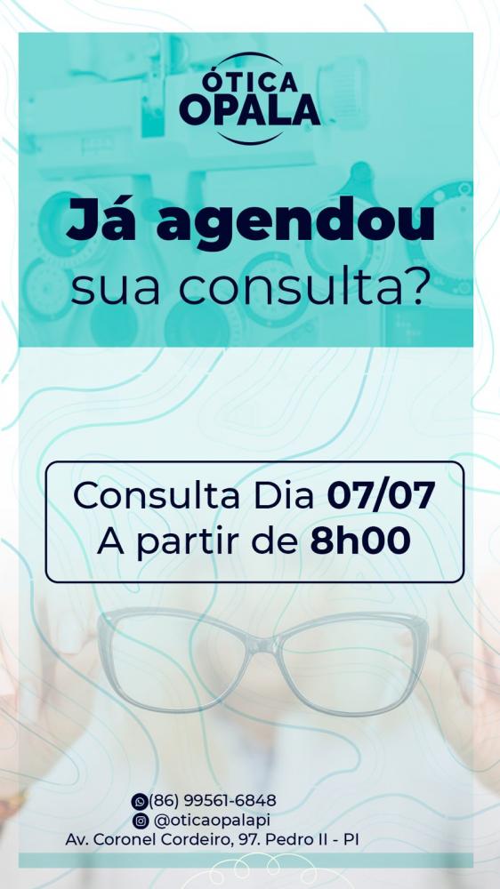 Agende já a sua consulta de vista na Ótica Opala de Pedro II; confira agenda de atendimento!
