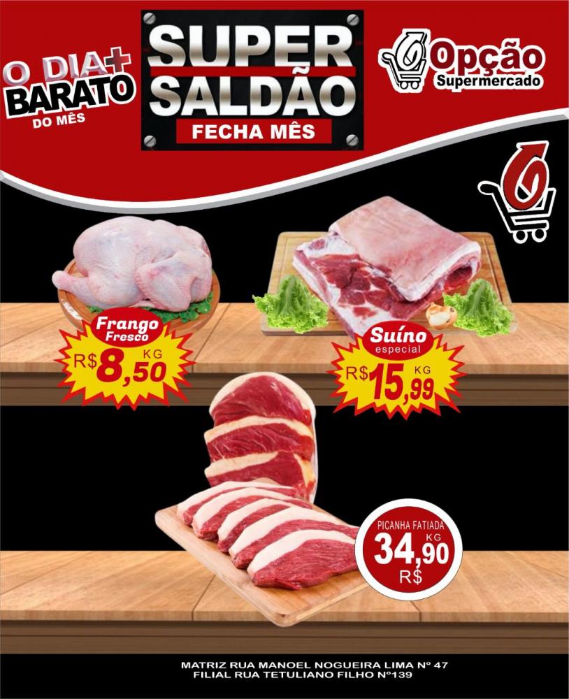 Venha economizar com o “Super Saldão Fecha Mês” do Opção Supermercado; confira as ofertas! 