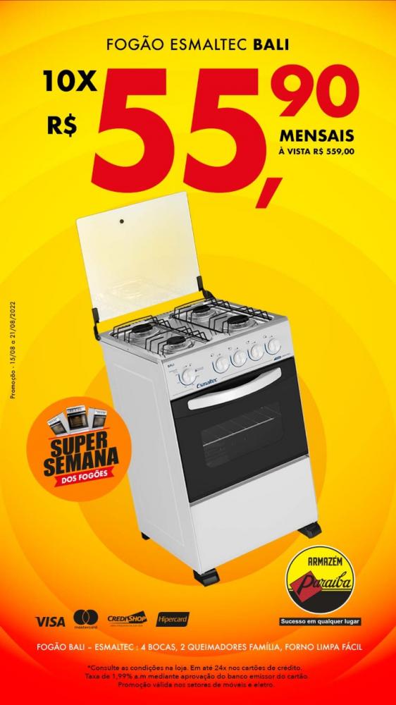 Super Semana dos Fogões no Paraíba; venha aproveitar!