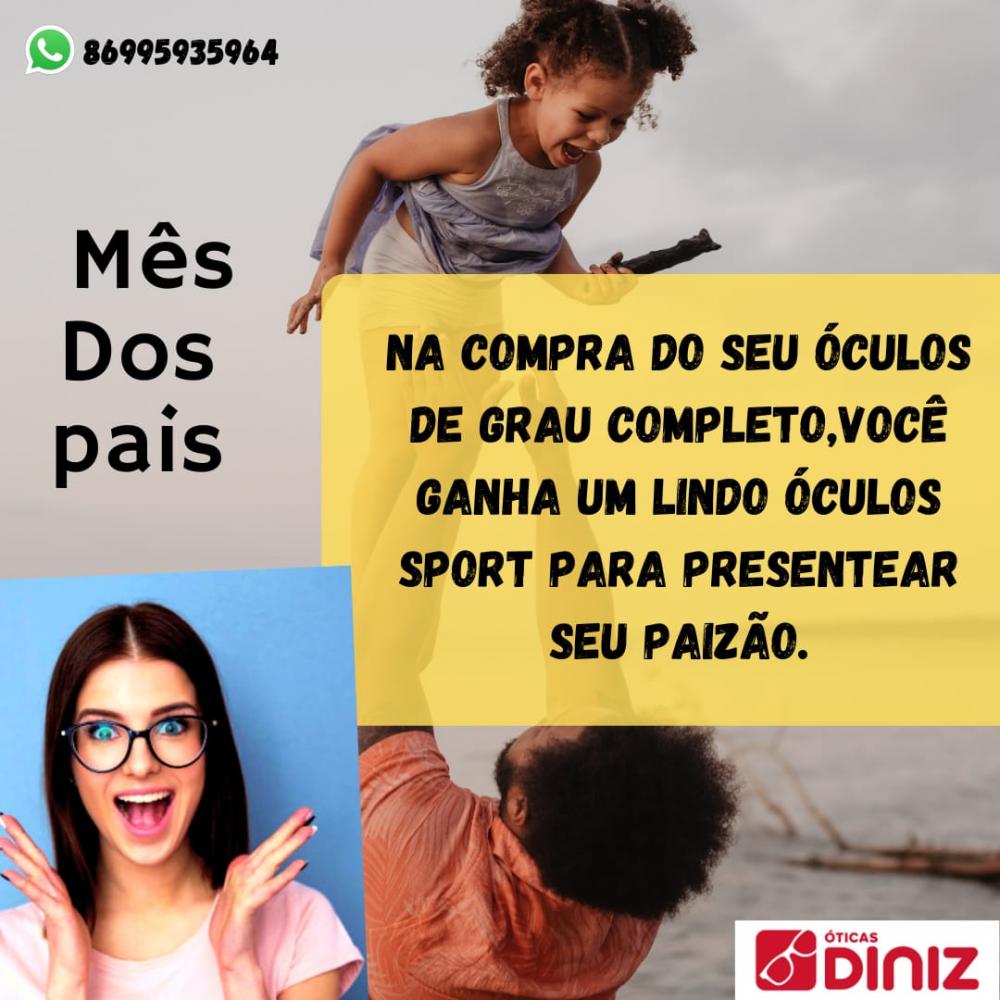 Agende agora mesmo a sua consulta de vista nas Óticas Diniz de Pedro II e aproveite a promoção do mês dos pais! 