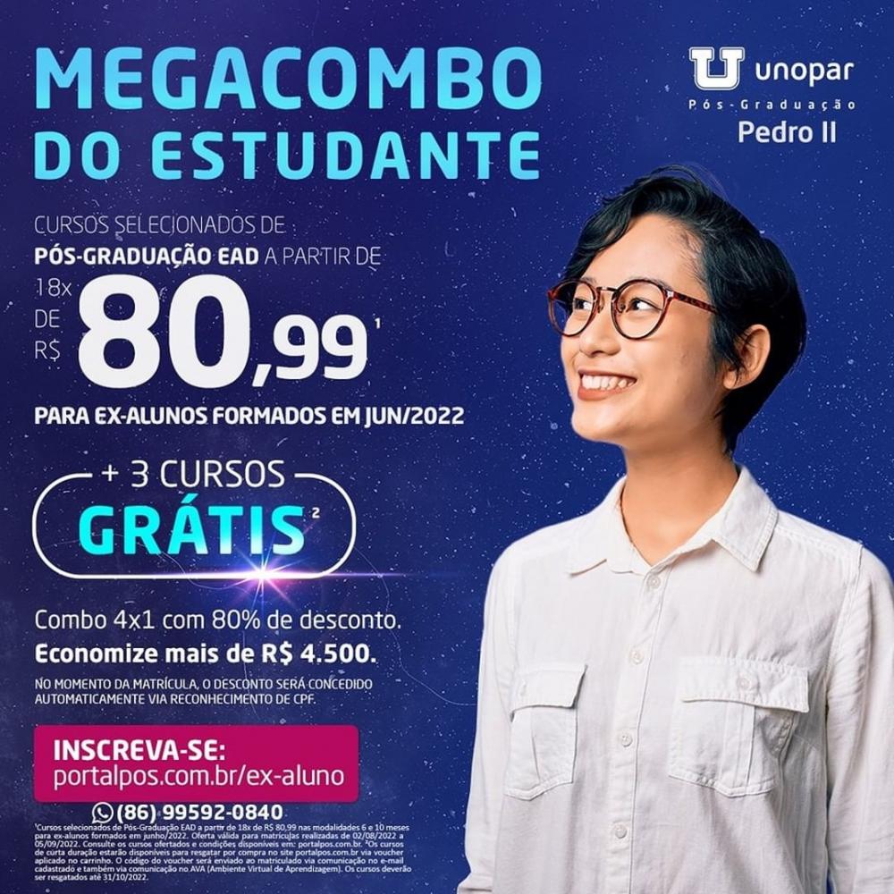 MegaCombo para ex-alunos Unopar Polo P2; não perca tempo! 