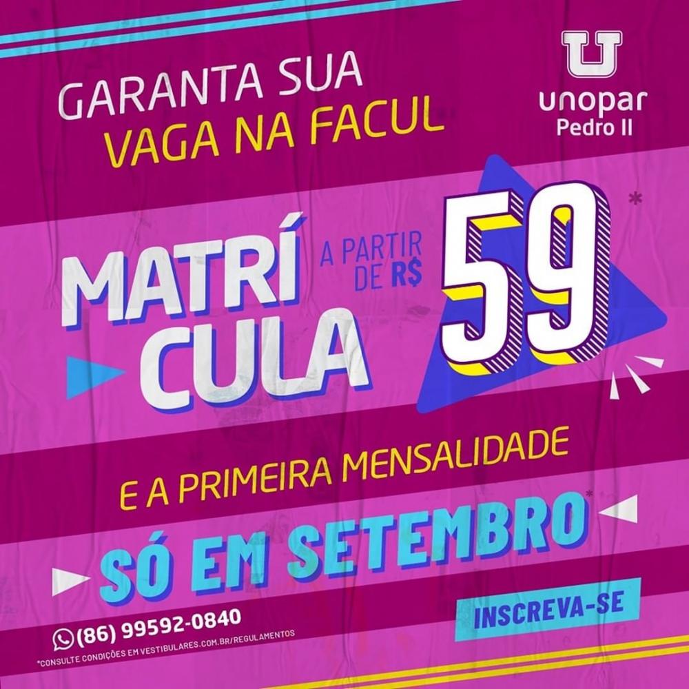 Invista nos seus estudos e conquiste o seu futuro; venha agora mesmo para a Unopar Polo Pedro II