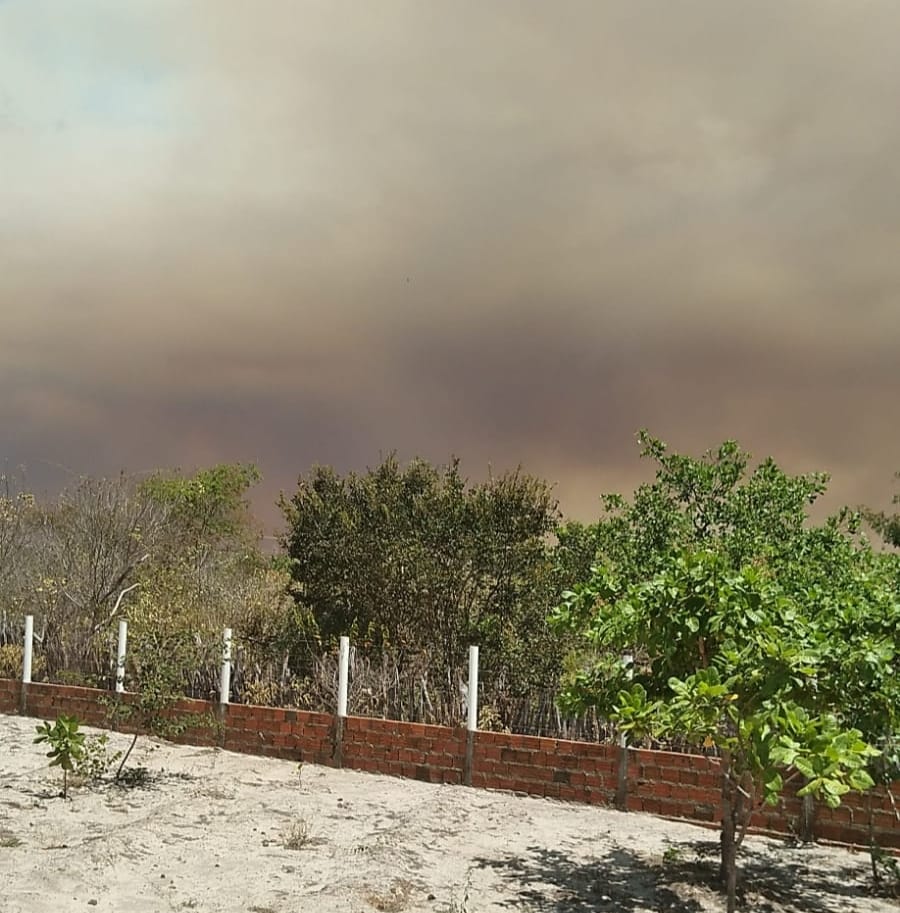 “Nuvem de fumaça” vinda da divisa do Piauí com Ceará encobre o céu de Pedro II e cidades vizinhas