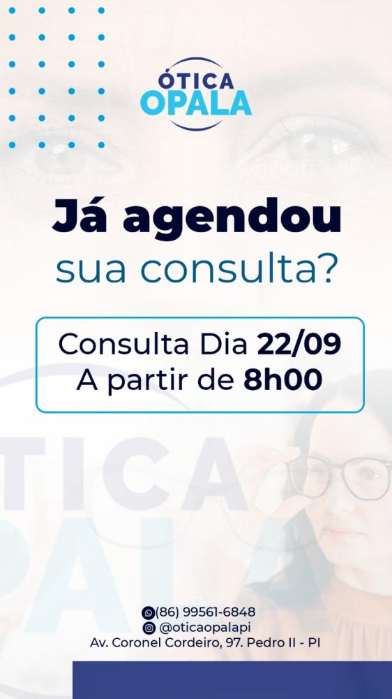 Agende já a sua consulta de vista na Ótica Opala de Pedro II; confira agenda de atendimento!