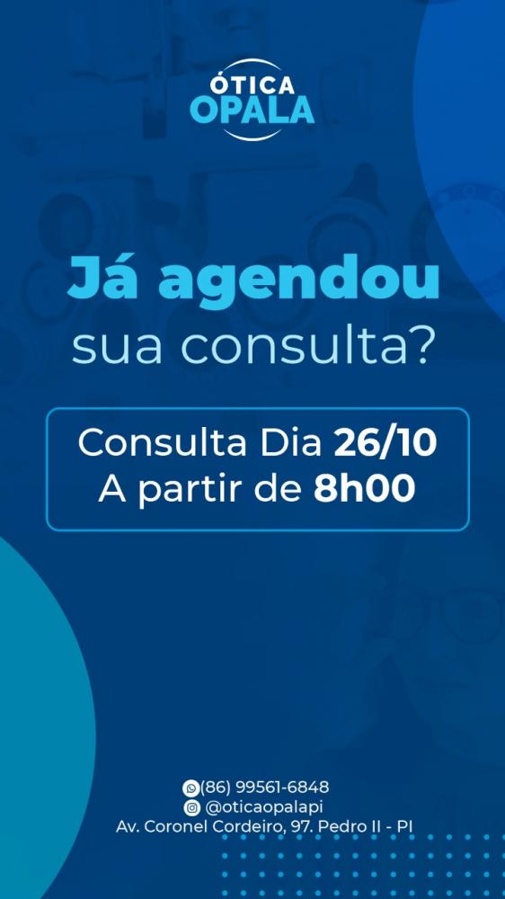 Agende já a sua consulta de vista na Ótica Opala de Pedro II; confira agenda de atendimento!