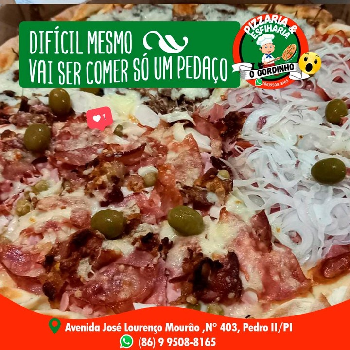 Pizzaria o Gordinho conta com as melhores pizzas e esfihas de Pedro II; faça já o seu pedido!