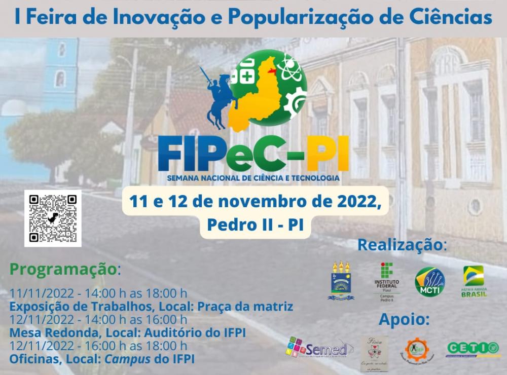 I Feira de Inovação e Popularização de Ciências será realizada em Pedro II 