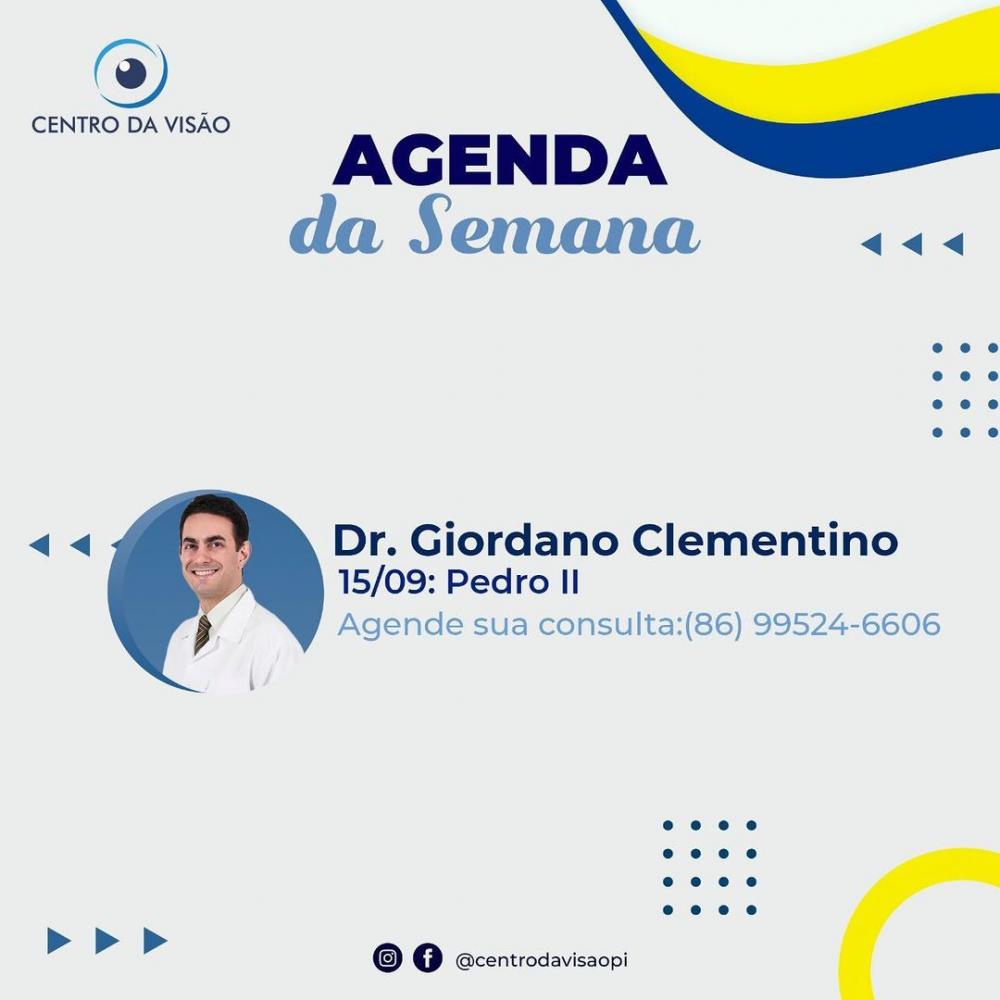 Veja a agenda da semana no Centro da Visão de Pedro II; marque já a sua consulta!