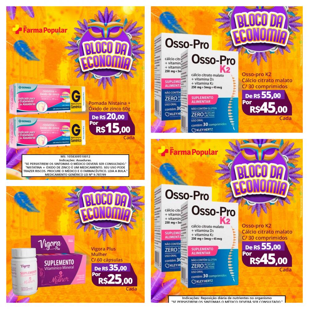 Venha conferir as promoções do carnaval de economia da Farma Popular de Pedro II