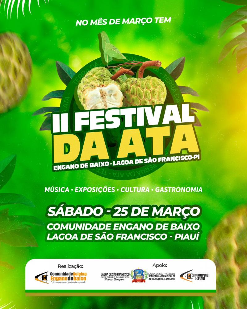 II Festival da Ata será realizado em Engano de Baixo, Lagoa de São Francisco.