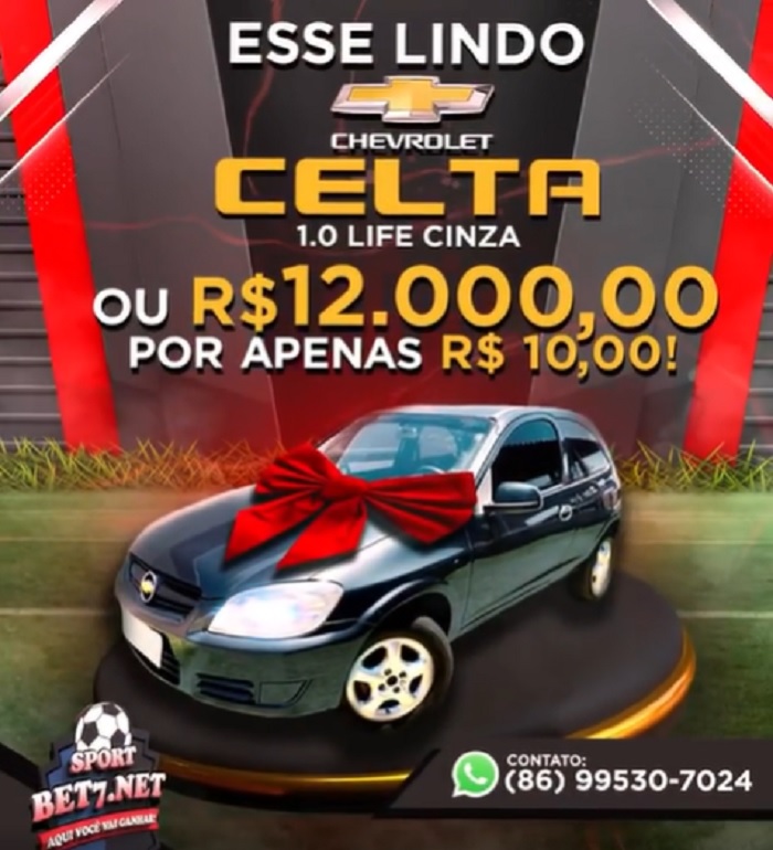 Já pensou em ganhar um lindo Celta por apenas R$ 10,00? A Sportbet7 pode realizar esse sonho para você; confira!