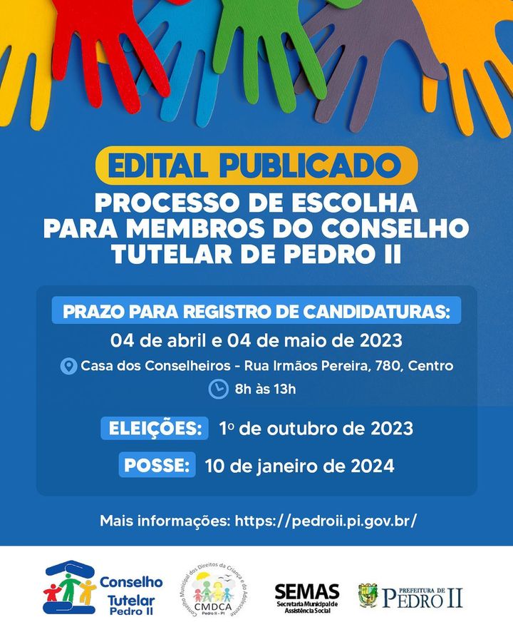 Publicado edital para escolha de conselheiros tutelares de Pedro II
