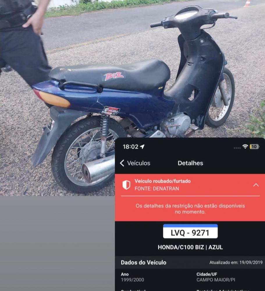 Polícia Militar recupera motocicleta roubada durante operação em Milton Brandão