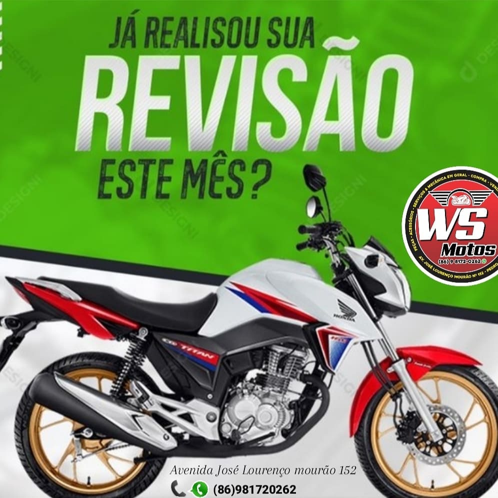 WS Motos: Manutenção, peças e acessórios para a sua moto; venha conferir!