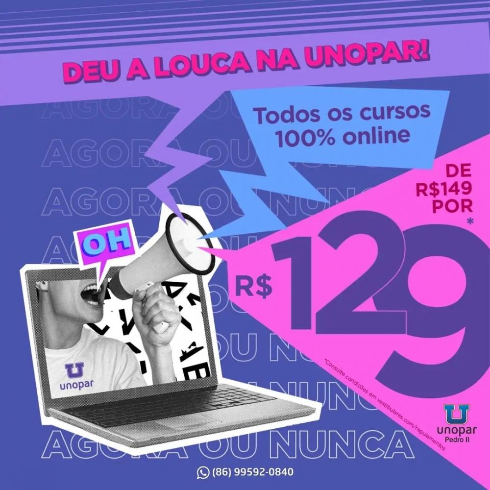 “Deu a louca na Unopar Polo P2”: Promoções imperdíveis em cursos semipresencial e online; venha conferir! 