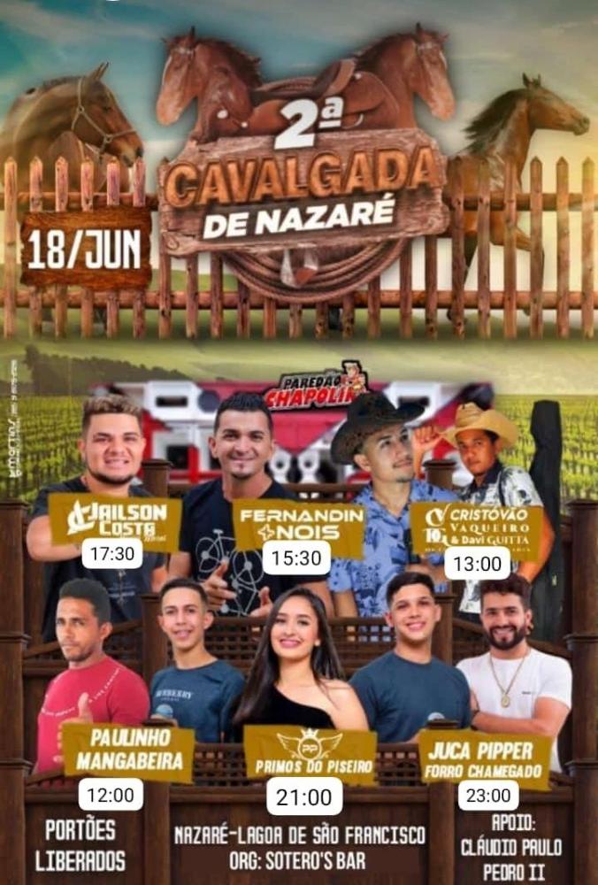 Vem aí a 2º grande Cavalgada da localidade Nazaré, não perca!