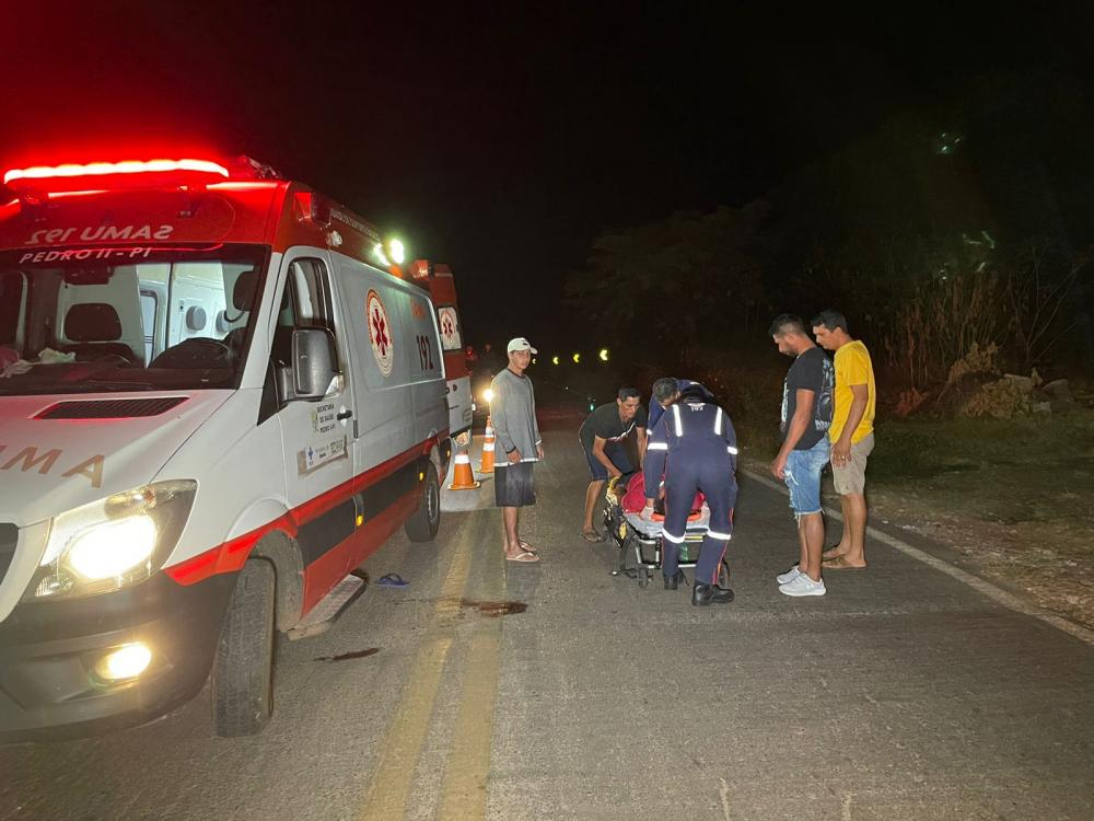 Acidente de moto deixa homem ferido em Pedro II