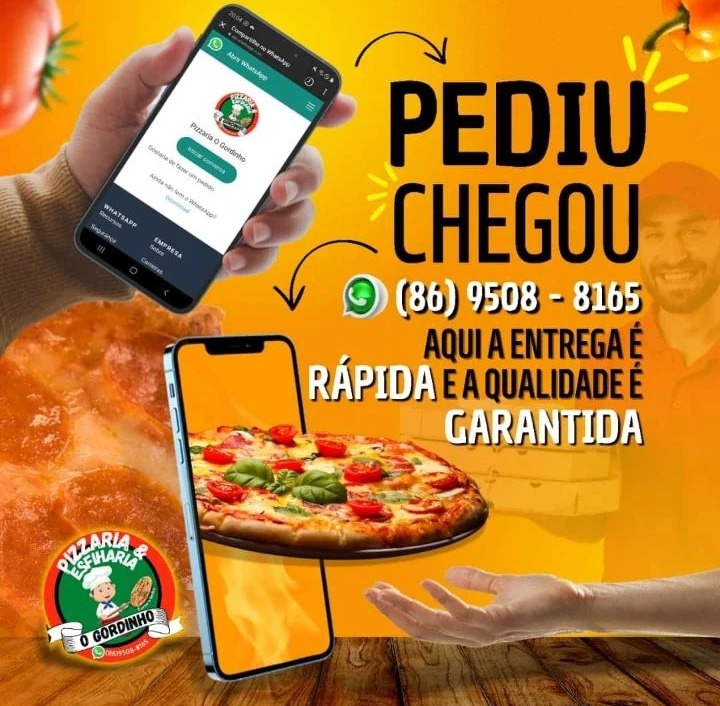 Venha para a Pizzaria o Gordinho, as melhores pizzas de Pedro II entregues em sua casa!