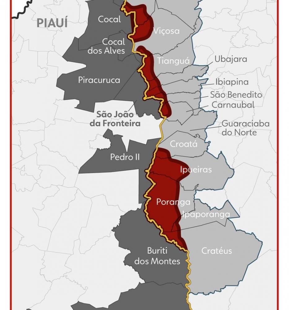 Representantes do Piauí e Ceará se encontrarão em Brasília para discutir disputa territorial histórica entre os estados