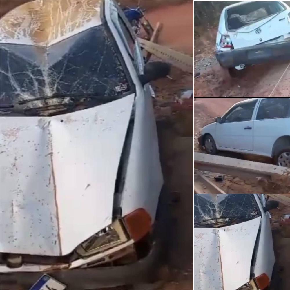 Violenta colisão de carro em Pedro II derruba poste e deixa região sem energia elétrica