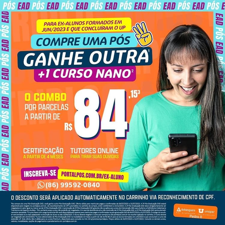 Pós em dobro na Unopar Polo Pedro II: Matricule-se e ganhe um curso Nano gratuito!