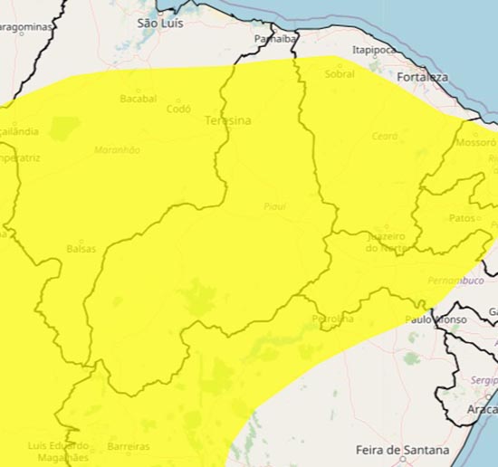 Inmet emite alerta de baixa umidade para 215 municípios do Piauí