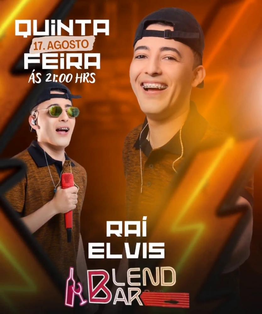 Venha curtir a quinta do Blend Bar, com show ao vivo de Raí Elvis