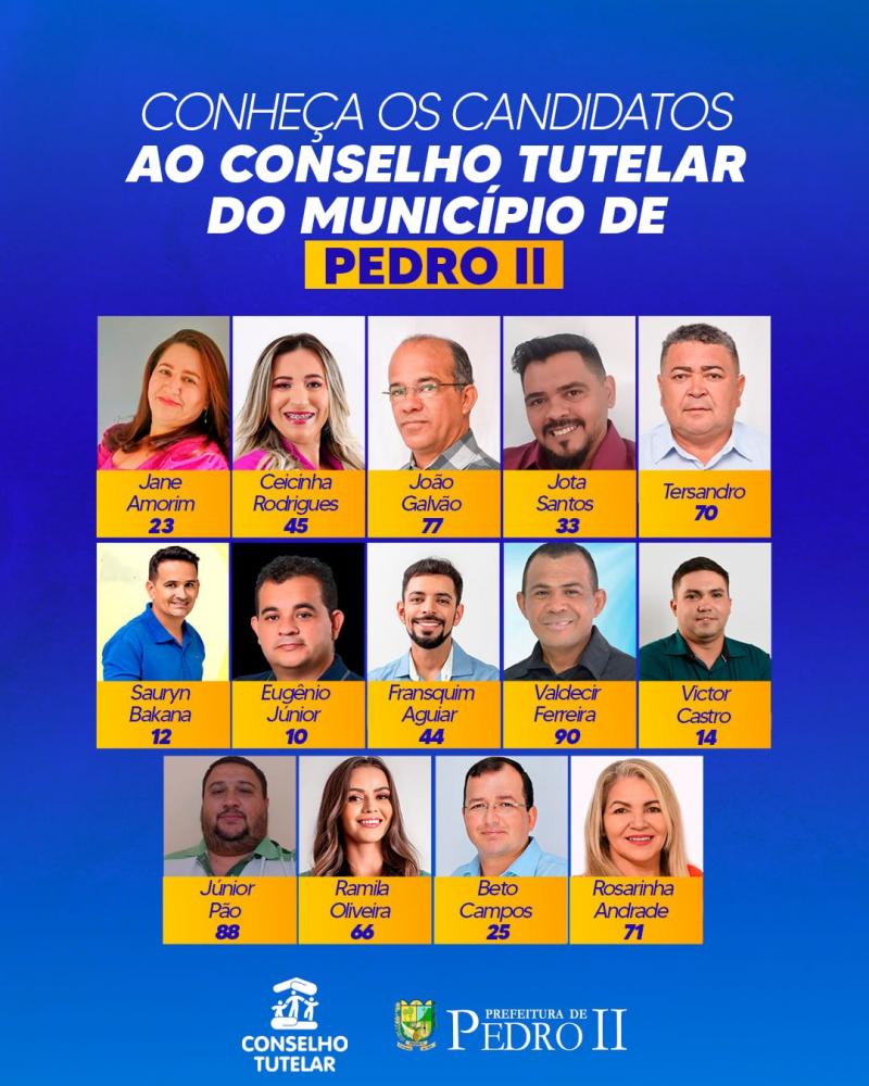 Conheça os candidatos para as eleições do Conselho Tutelar de Pedro II