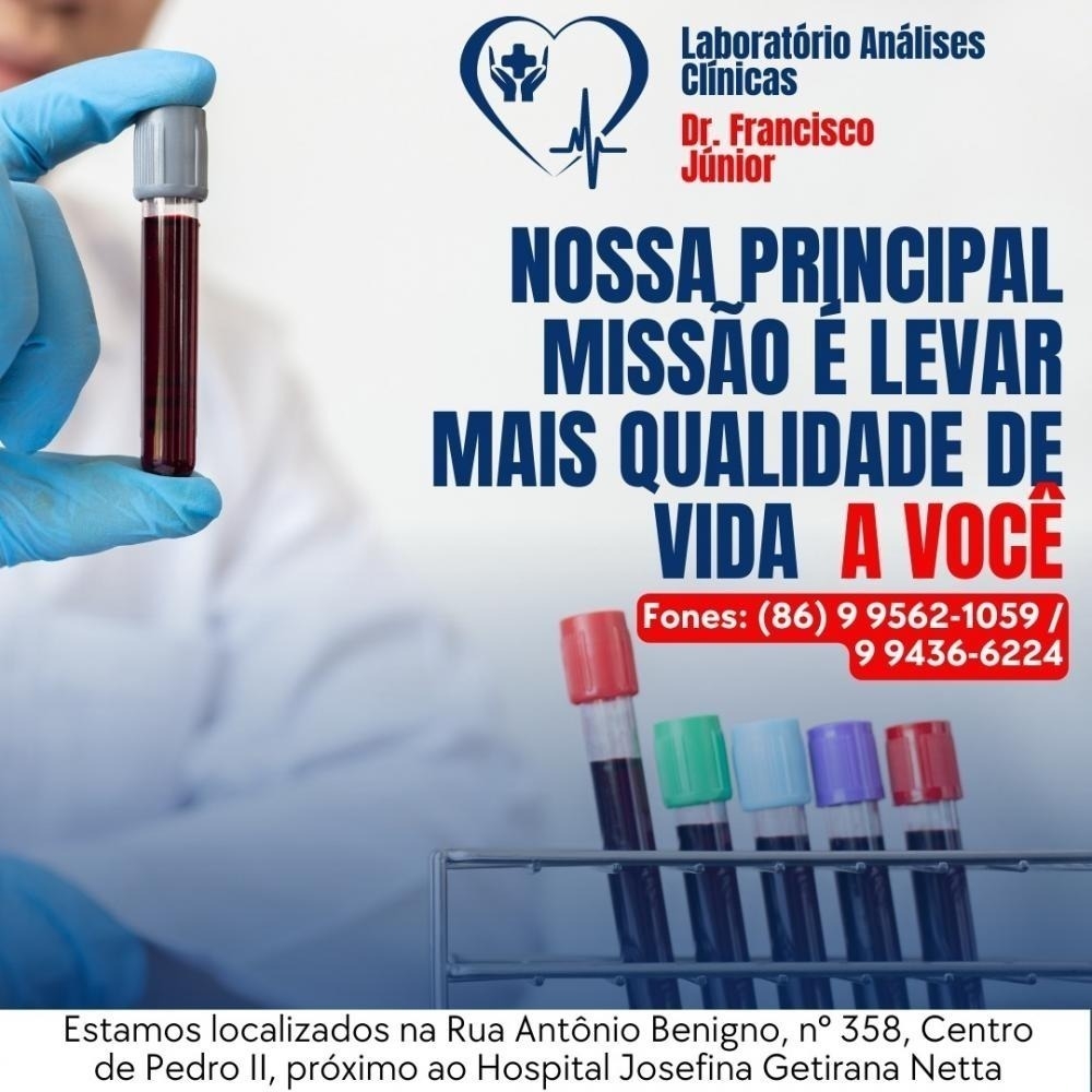 Obtenha exames laboratoriais precisos e confiáveis no Laboratório de Análises Clínicas Dr. Francisco Junior!