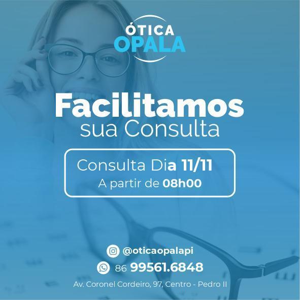 Óptica Opala, referência em consultas de vista, com qualidade, em Pedro II e região; agende agora mesmo! 