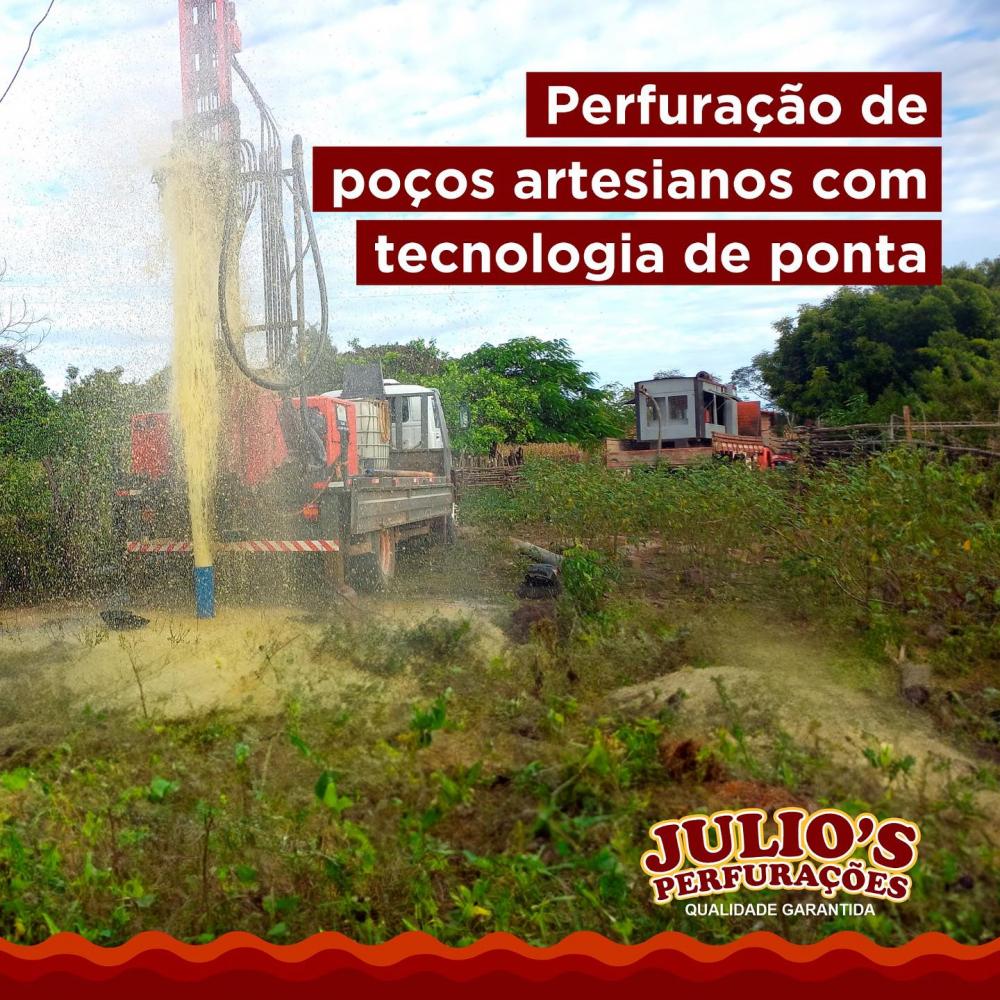 Garanta água de alta qualidade para sua propriedade com a Julio's Perfurações, a líder em perfuração de poços artesianos!
