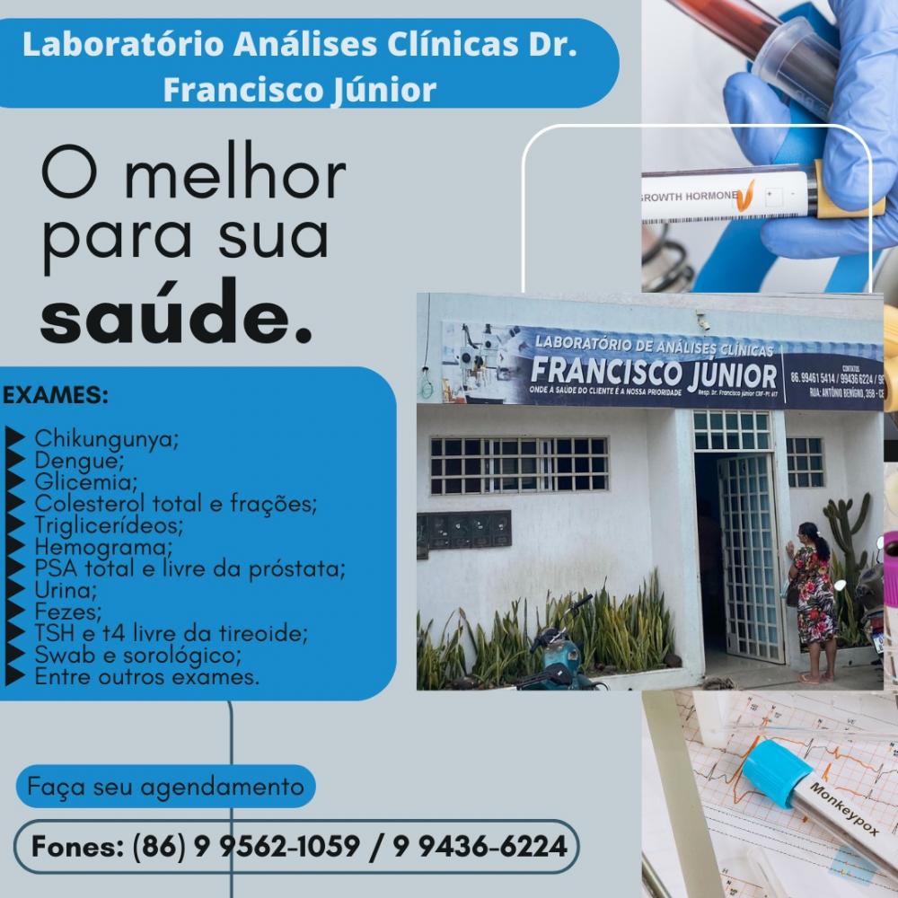 Garanta qualidade e precisão em seus exames no Laboratório de Análises Clínicas Dr. Francisco Junior em Pedro II!