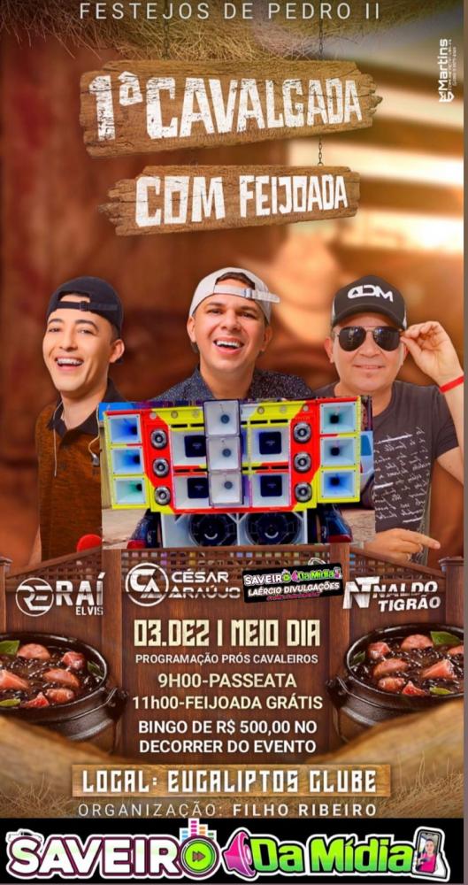 Será nesse domingo (03) a 1ª Cavalgada com Feijoada no Eucaliptos Club em Pedro II; não perca!