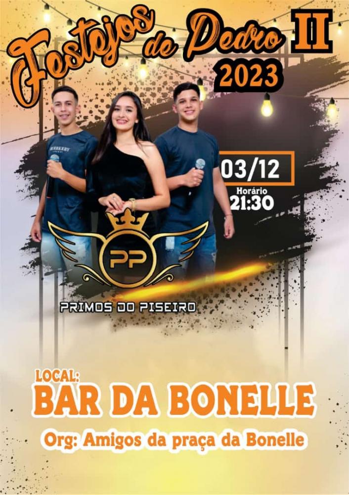 Neste domingo: Show ao vivo dos Primos do Piseiro no Bar da Bonelle