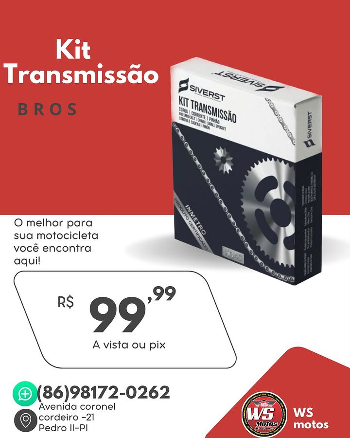 Compre o que há de melhor em peças e acessórios para sua moto na Loja WS Motos em Pedro II!