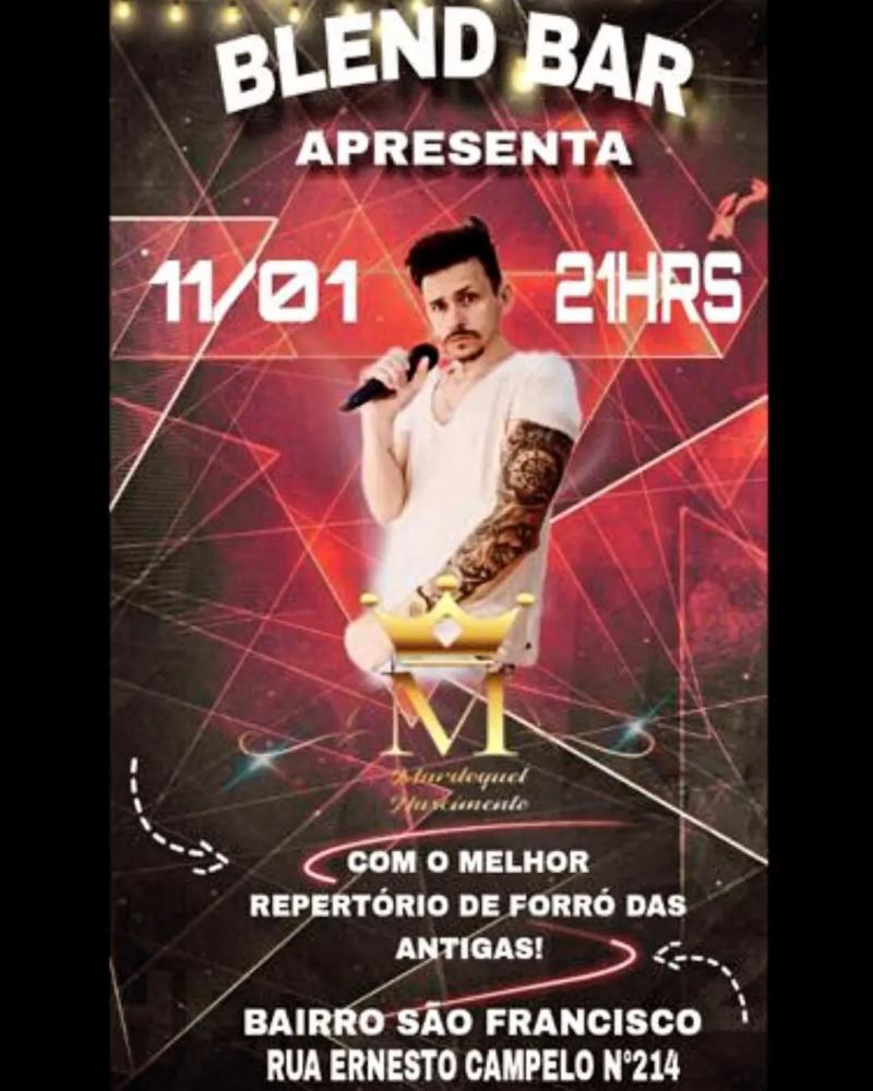 Quinta do Blend Bar com Mardoquel Nascimento, tocando as melhores do forró das antigas, não perca!