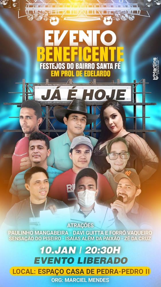 Grande evento beneficente no Bairro Santa Fé, em Pedro II, não perca!