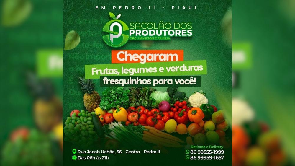 Alimente-se bem e saudável com as melhores opções de frutas e verduras do Sacolão dos Produtores de Pedro II!