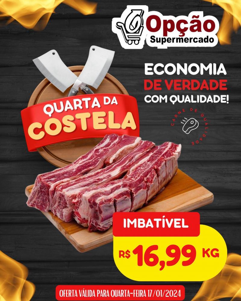 “Quarta da Costela” no Opção Supermercado: Costela por apenas R$16.99/kg!