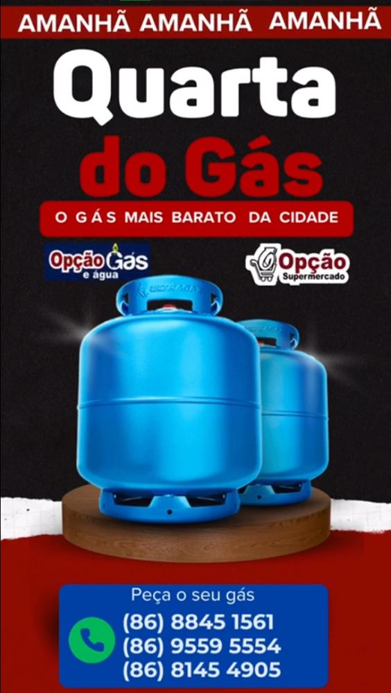 “Quarta do Gás” no Opção Supermercado, seu gás de cozinha por um preço imperdível!