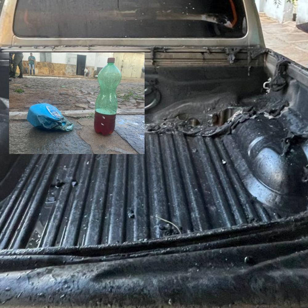Hilux é alvo de tentativa de incêndio criminoso em Pedro II